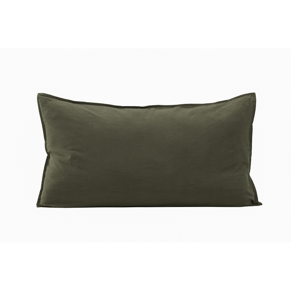 Ronja Cushion Cover Washed Cotton - Green / Grön