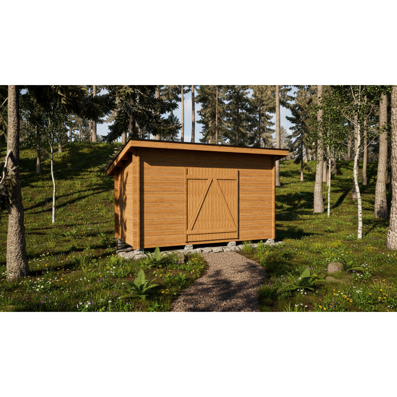 Timmerförråd LP Garden P-S (8m²) Pulpettak