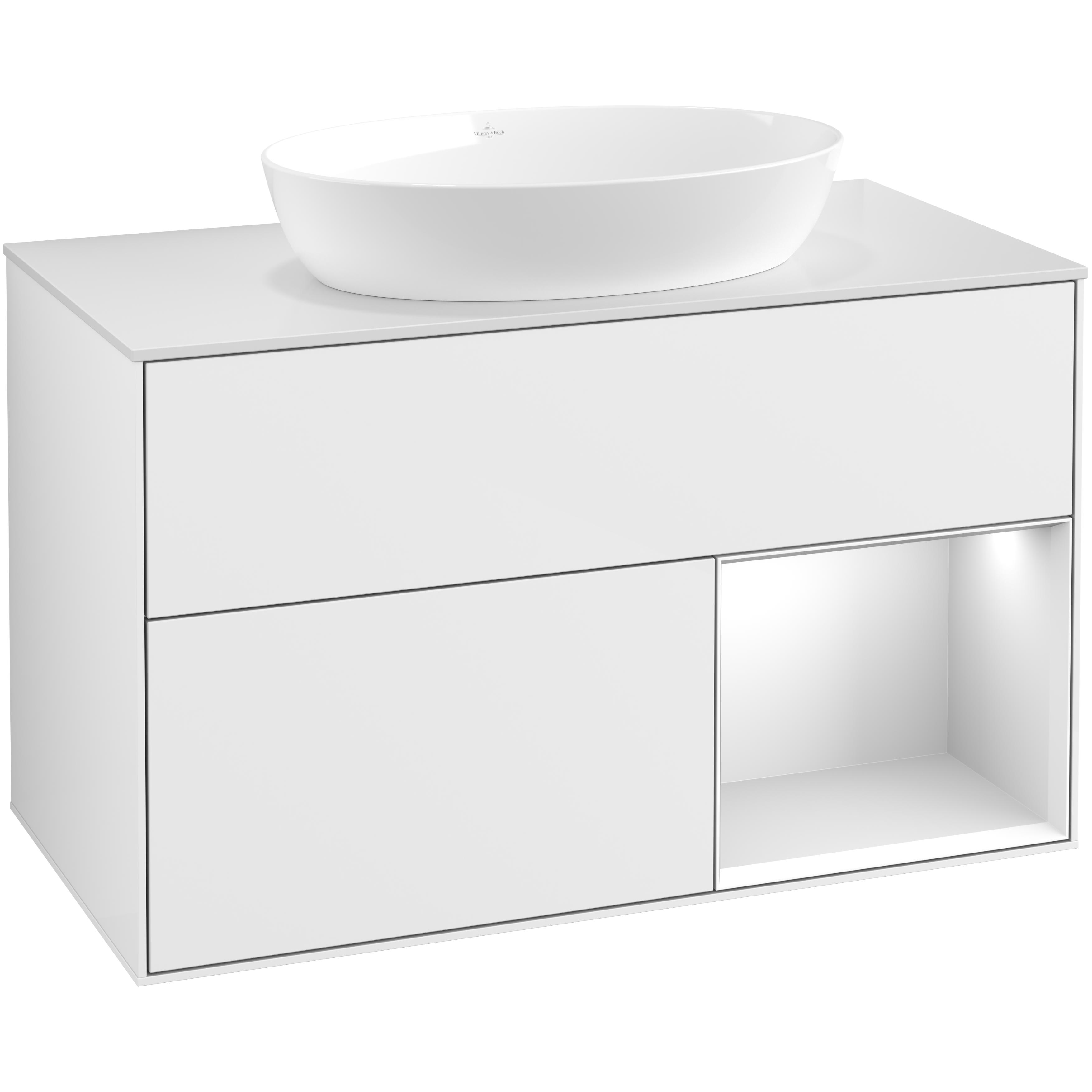 Tvättställsskåp Villeroy & Boch Finion med 2 Lådor Hylla och Bänkskiva för Fristående Tvättställ från Artis & Collaro