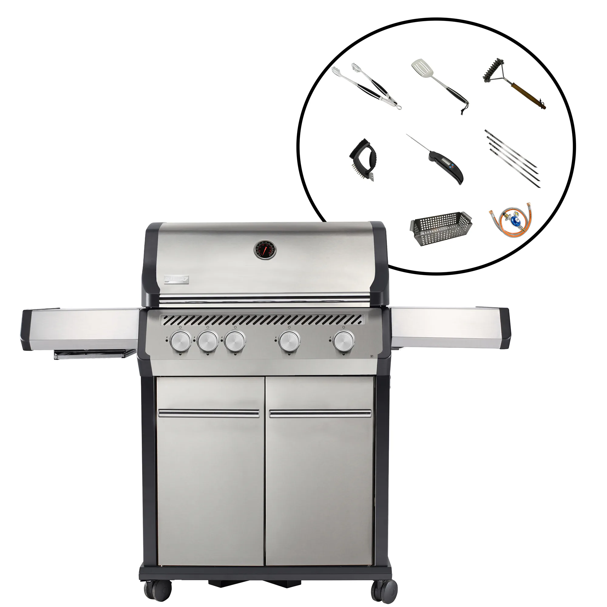 Gasolgrill Bluegaz X1 Paket Med Regulator & Grillset M