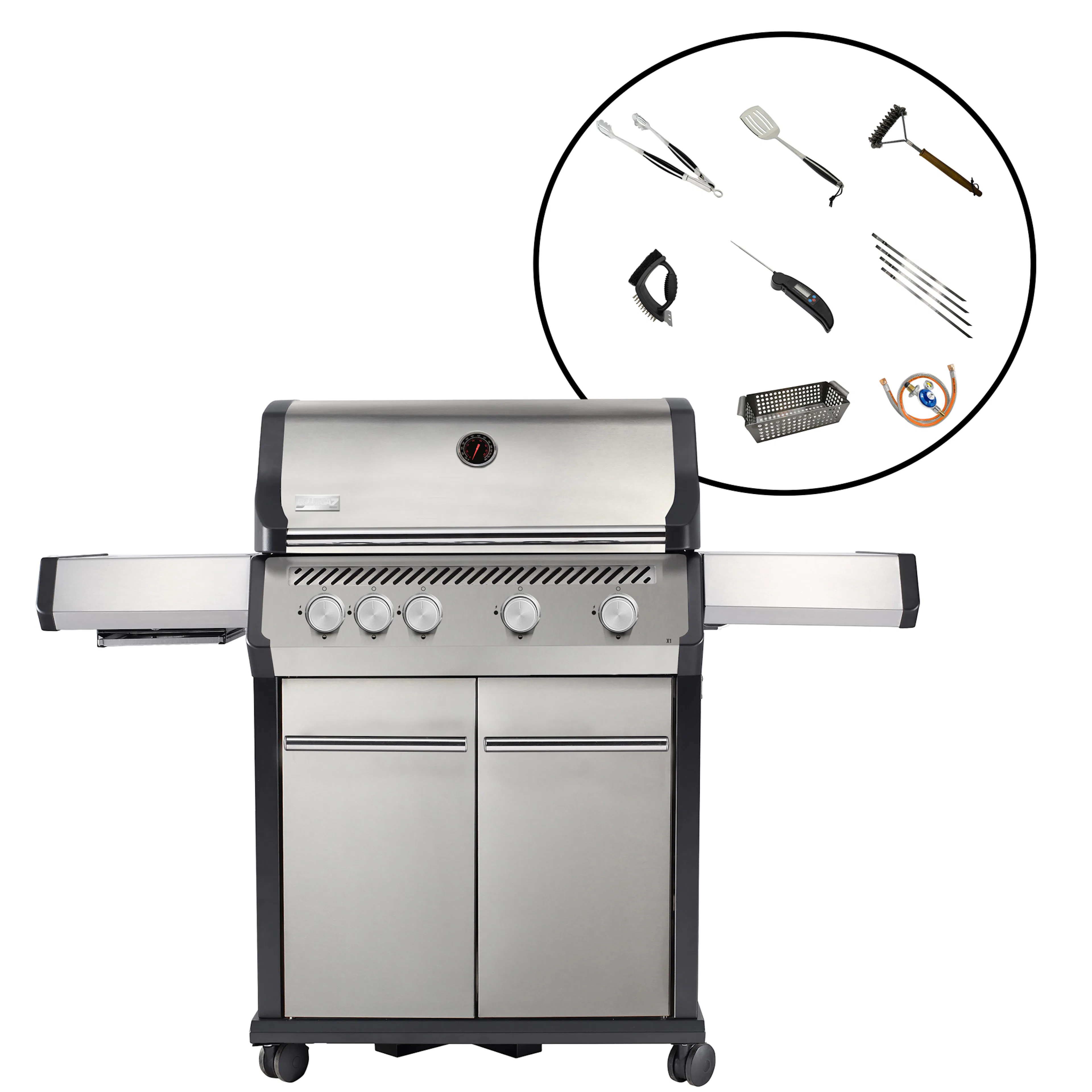 Gasolgrill Bluegaz X1 Paket Med Regulator & Grillset M
