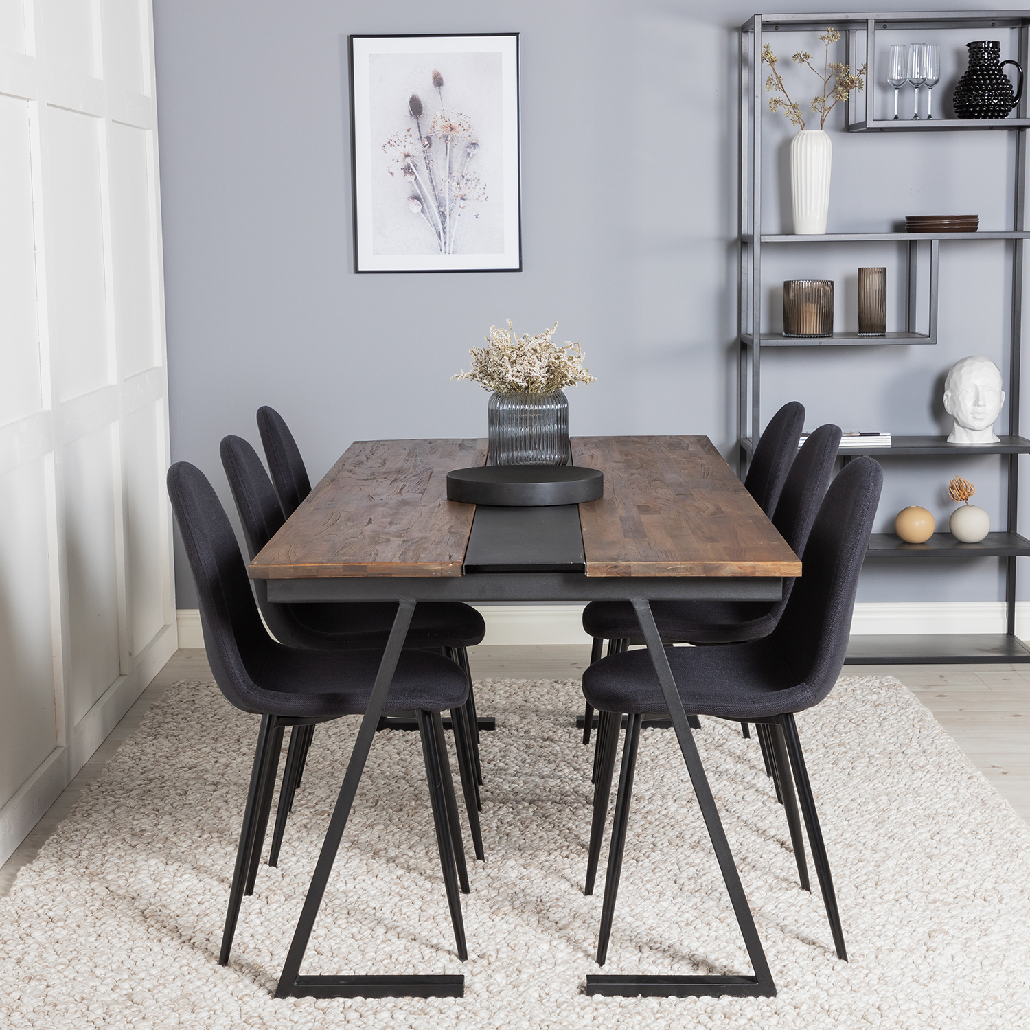 Matgrupp Venture Home Jane med 6 Pobbie Stolar Polyestertyg