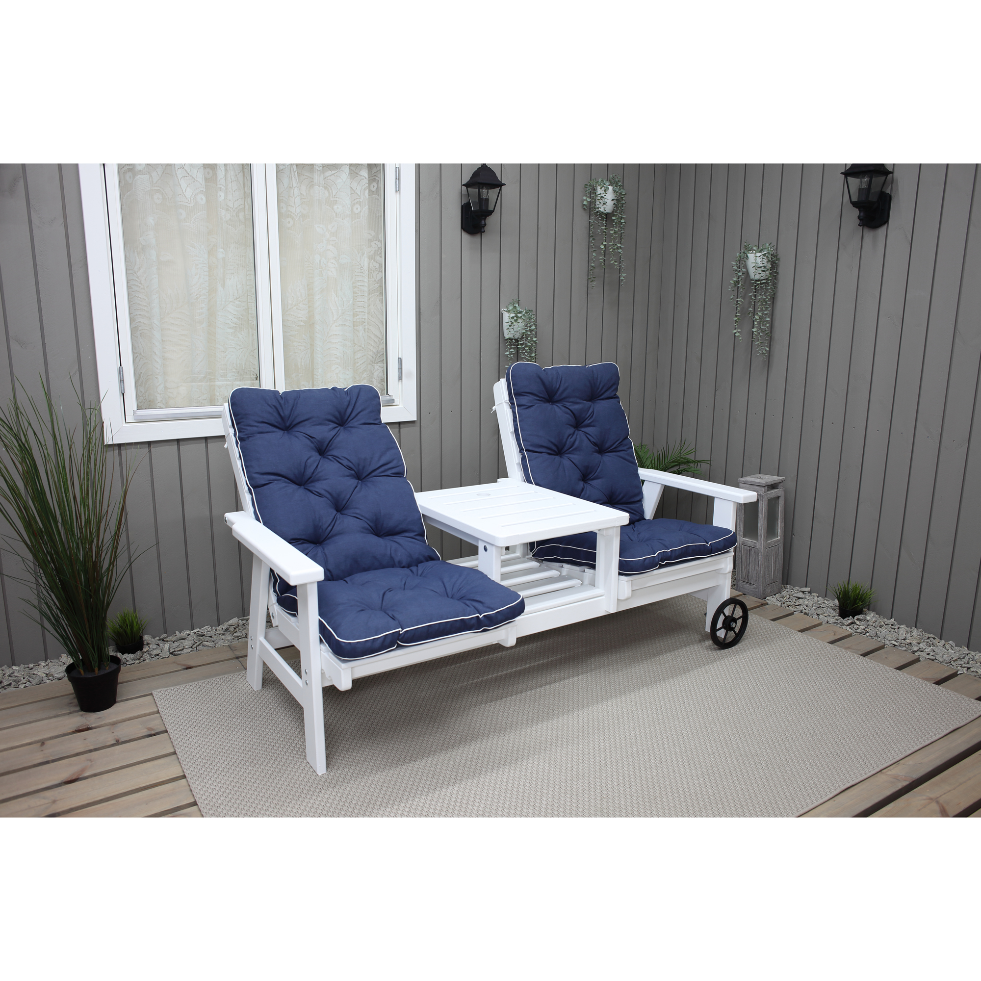 MALMÖ high-back cushion, blue, 2-pack Blå