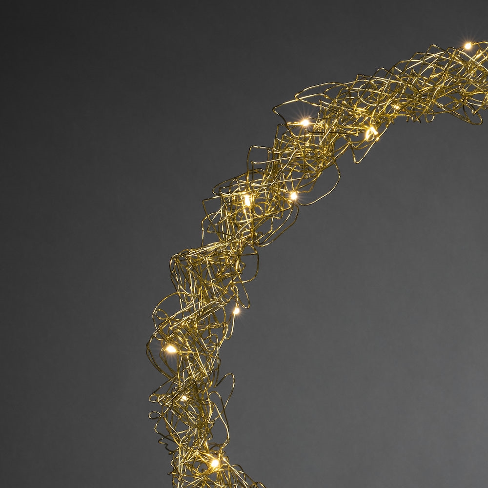 Krans mässing, 45 cm 40 LED Mässing
