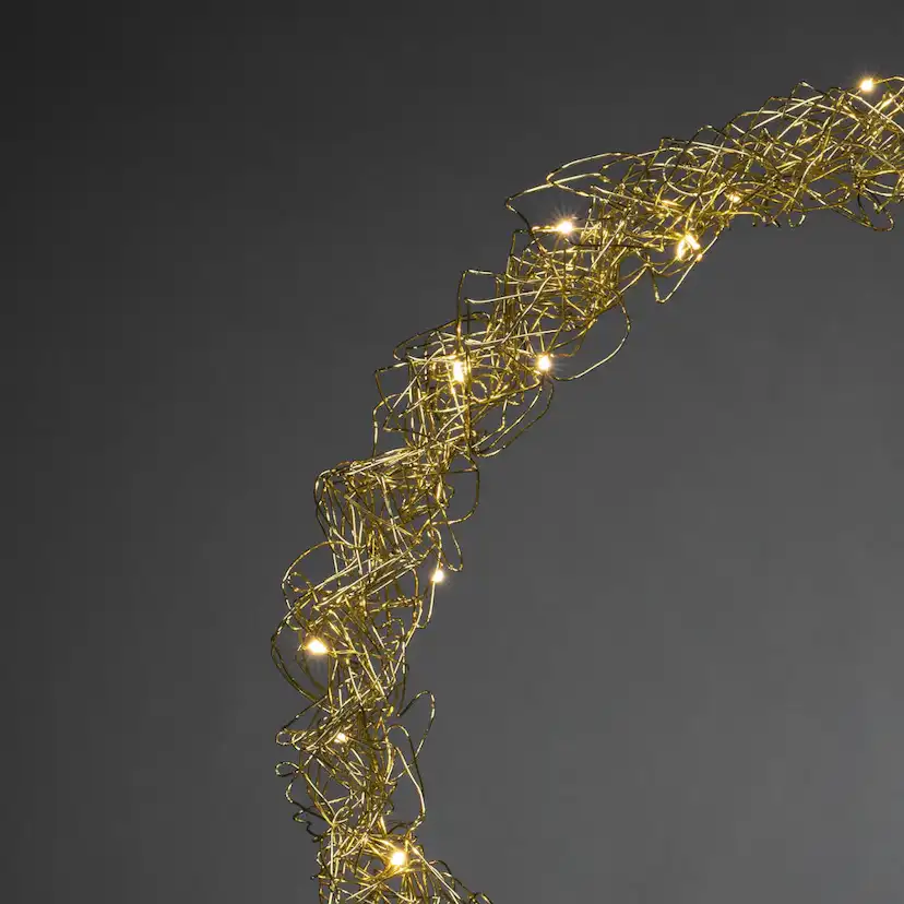 Krans mässing, 45 cm 40 LED Mässing