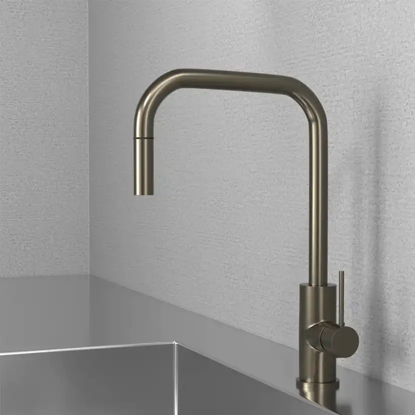 Köksblandare Scandtap Steel Accent Square med Utdragbar Pip