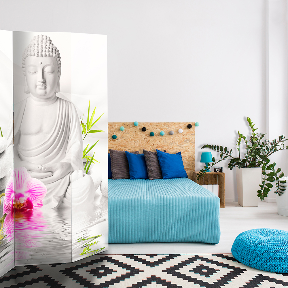 Rumsavdelare Skärmvägg Arkiio Buddha And Orchids 135x172 cm