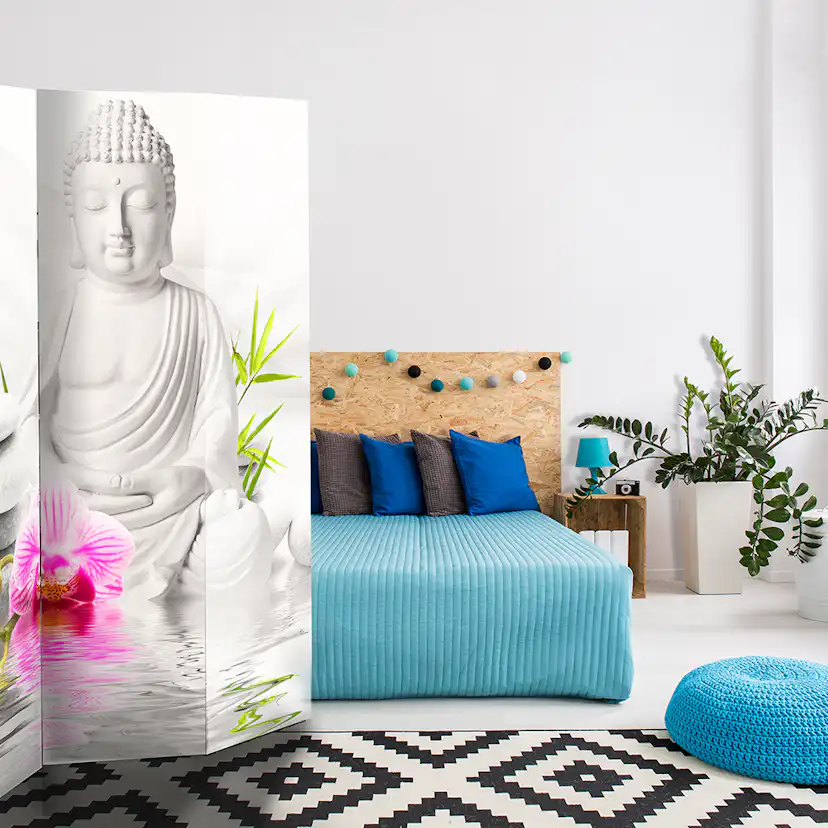 Rumsavdelare Skärmvägg Arkiio Buddha And Orchids 135x172 cm