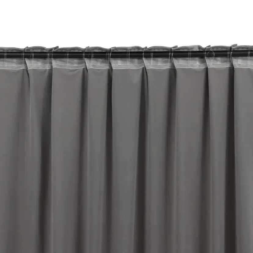 Mary Curtain Polyester/velvet - 2-pack - Grey / - 135*250 Grå