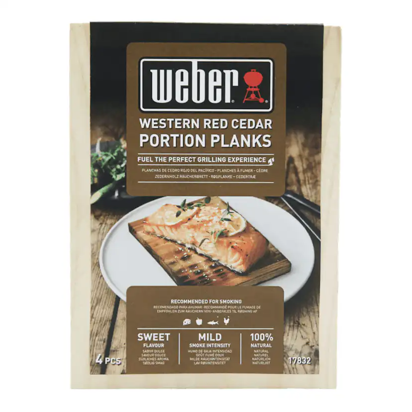 Rökplanka Weber Cederträ Stor 4-pack