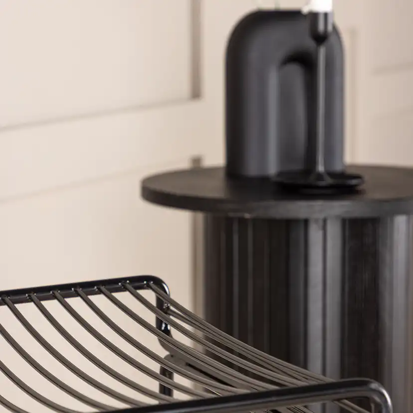 Dothan Bar Chair - Black / Black Steel Svart
