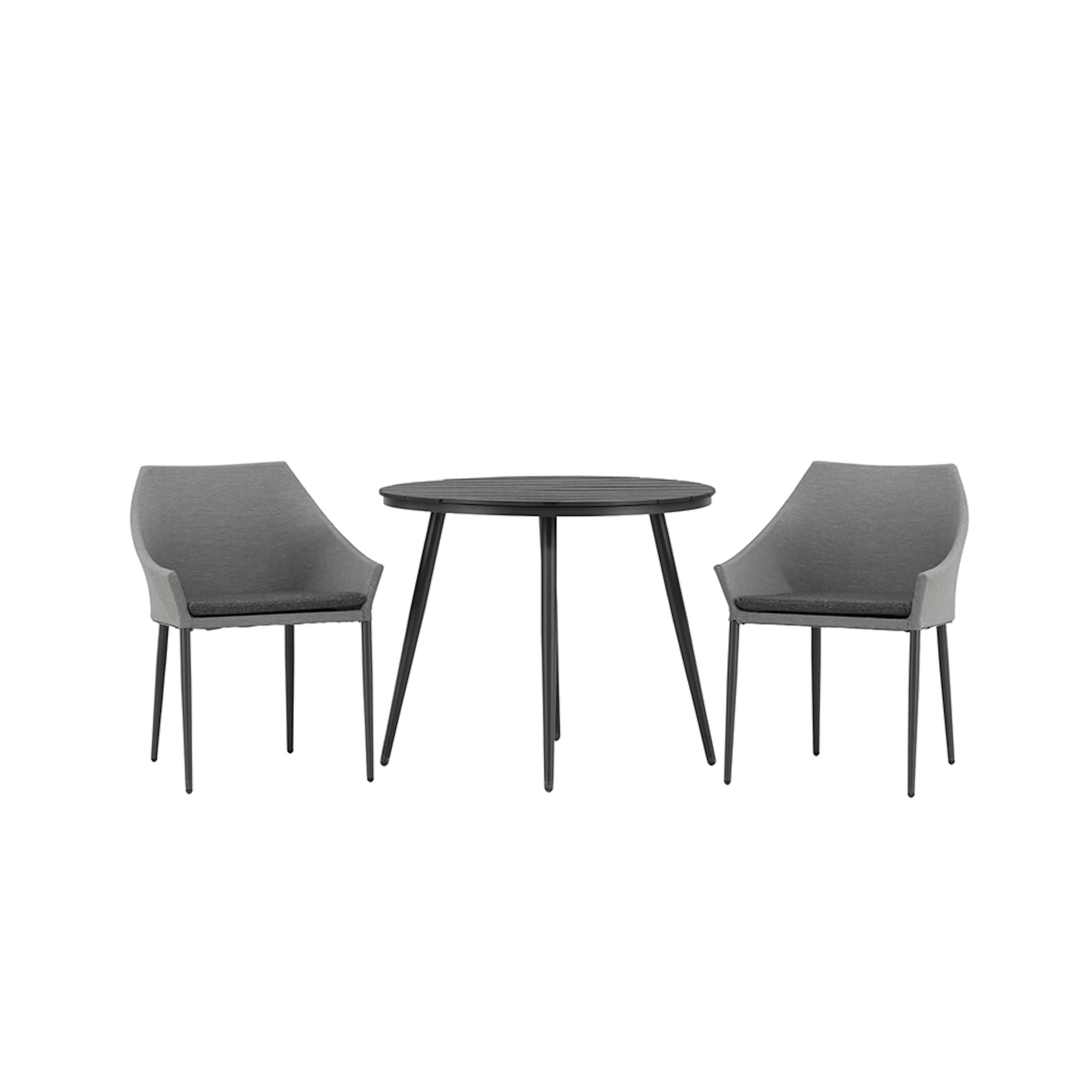 Break - Dining Table Round- Black / Black - Alu / Aintwood - Svart/Grå