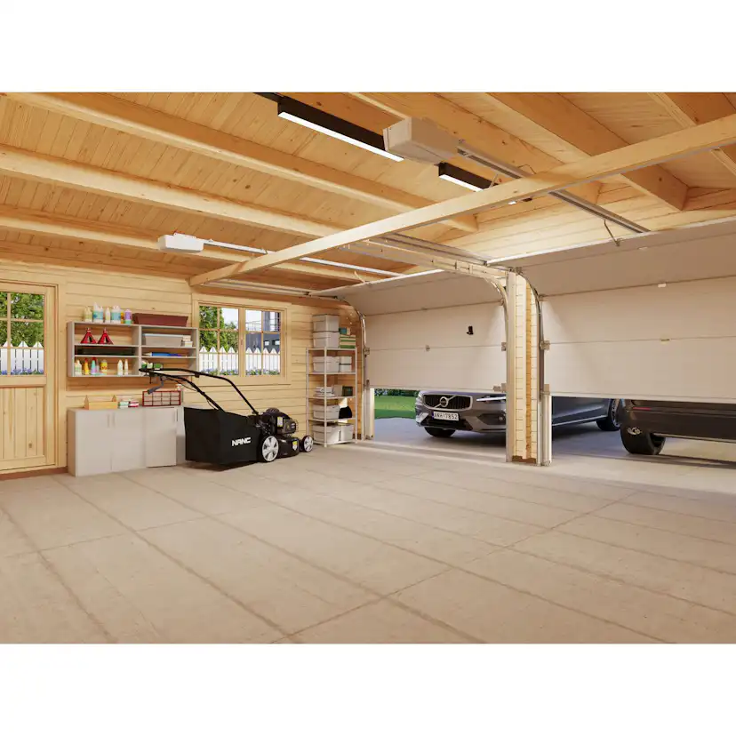 Roger 28,4 m2 with sectional door Brun dippad