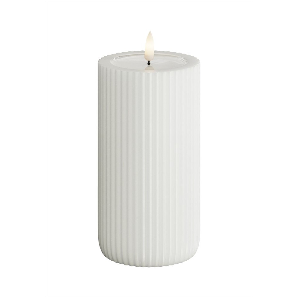 LED-Blockljus UNIQUE Candles Stripe 8x15 cm