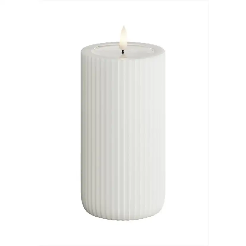 LED-Blockljus UNIQUE Candles Stripe 8x15 cm