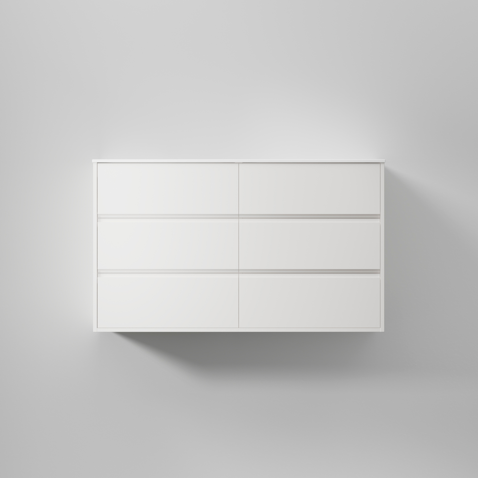 Kommod Terra Grip 120 D, Pure White, 6 Lådor Färg: Pure White, Bredd: 1200 mm