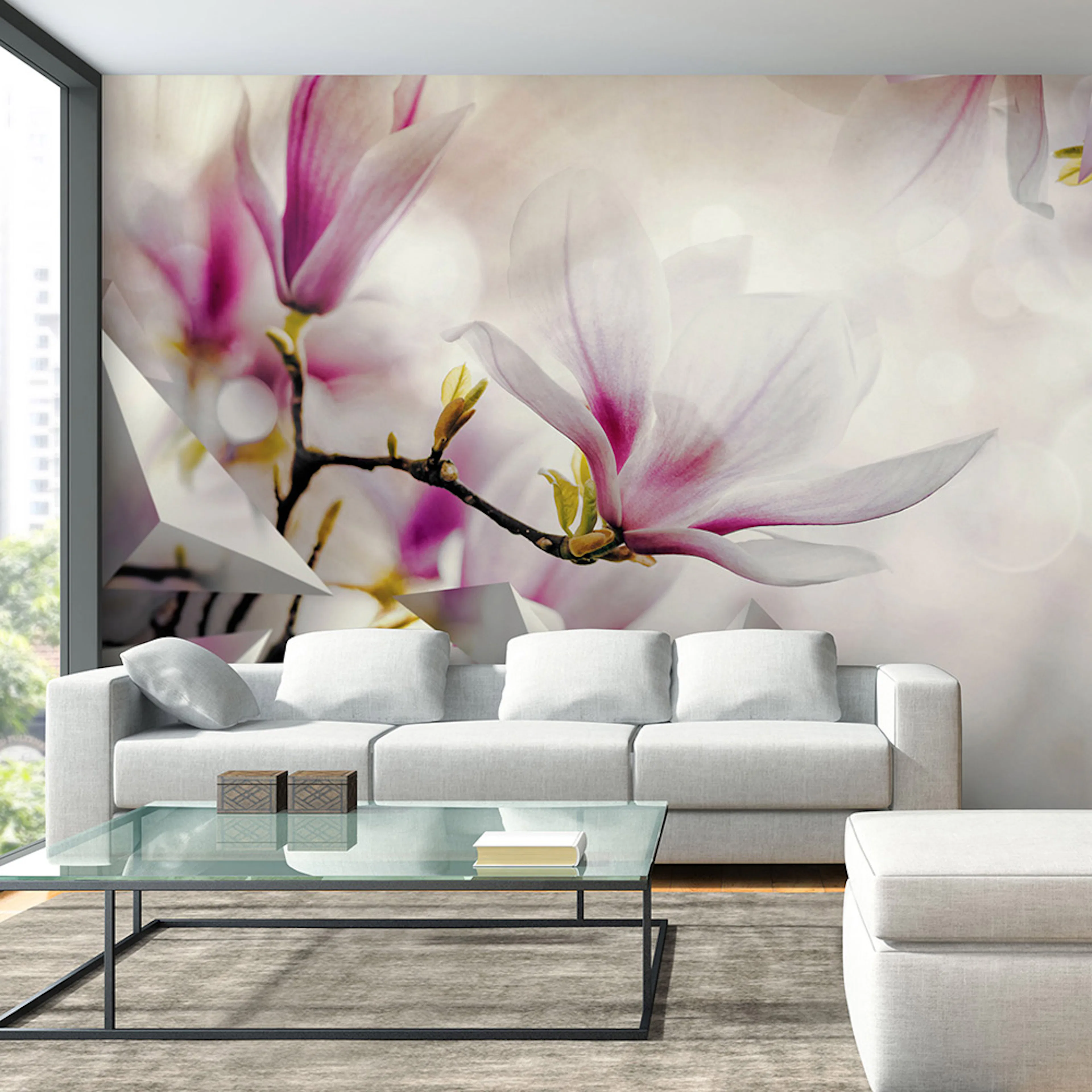 Självhäftande fototapet - Subtle Magnolias - Third Variant 9 Storlek: 98x70 cm