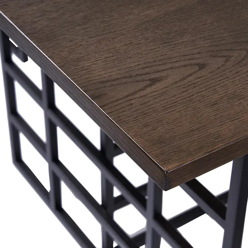 Ystad Dining Table - Black / Mocca Oak Veneer Brun