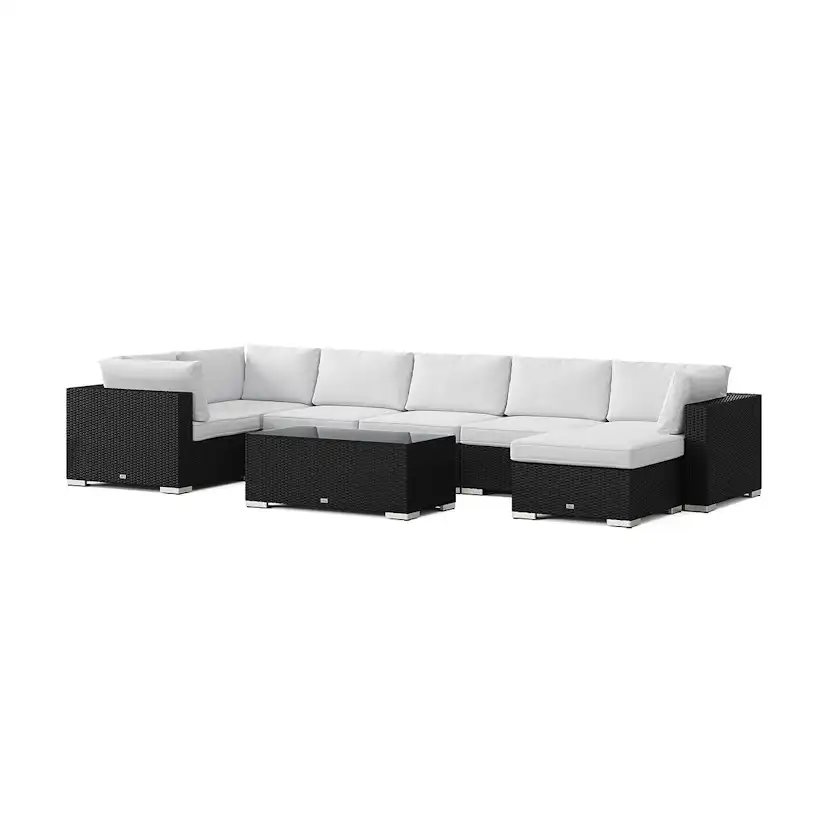 Loungegrupp Comfort Garden Bahamas U-formad utomhus loungegrupp 7-sits med vändbar divan och bord