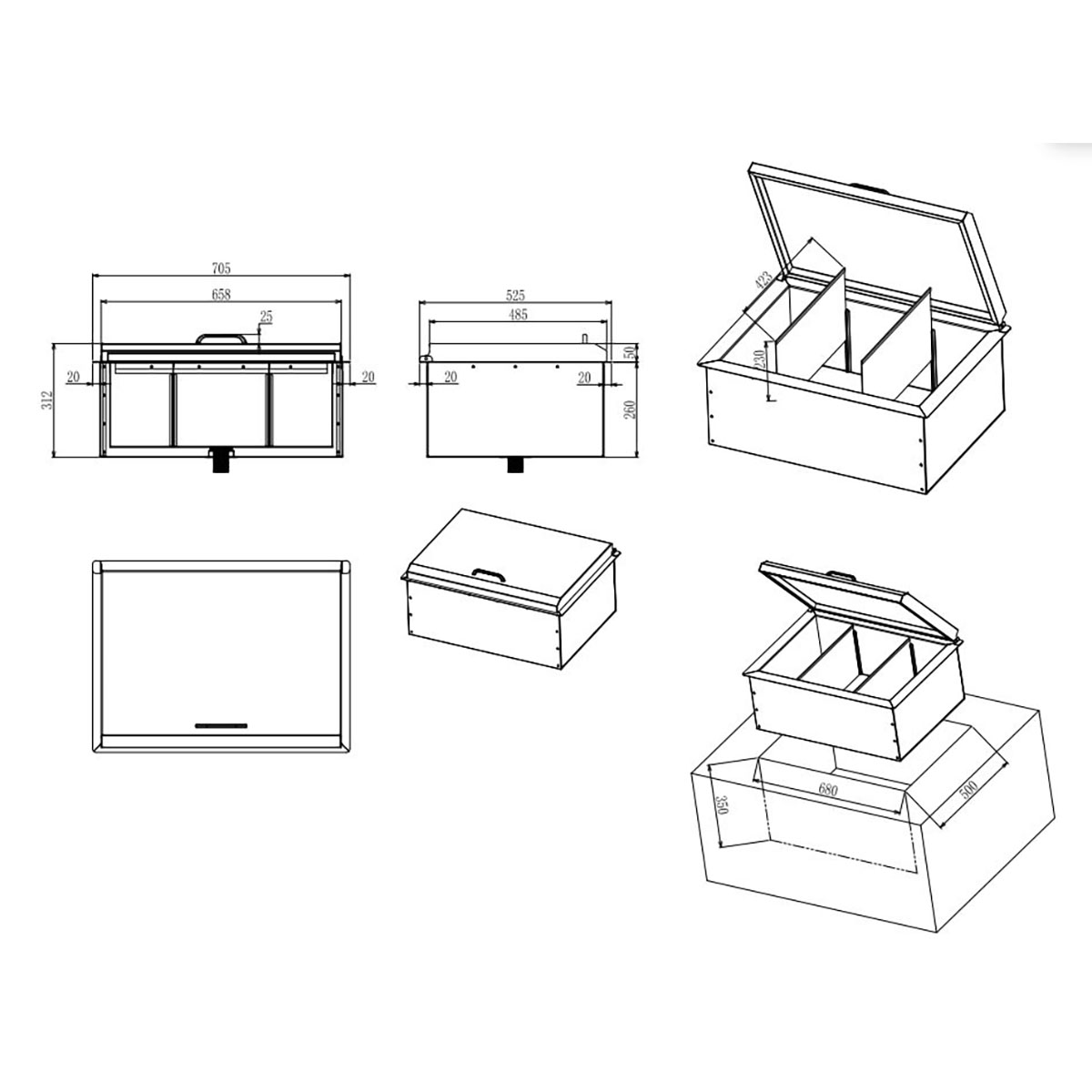 Isbehållare Myoutdoorkitchen Built-in 70 cm