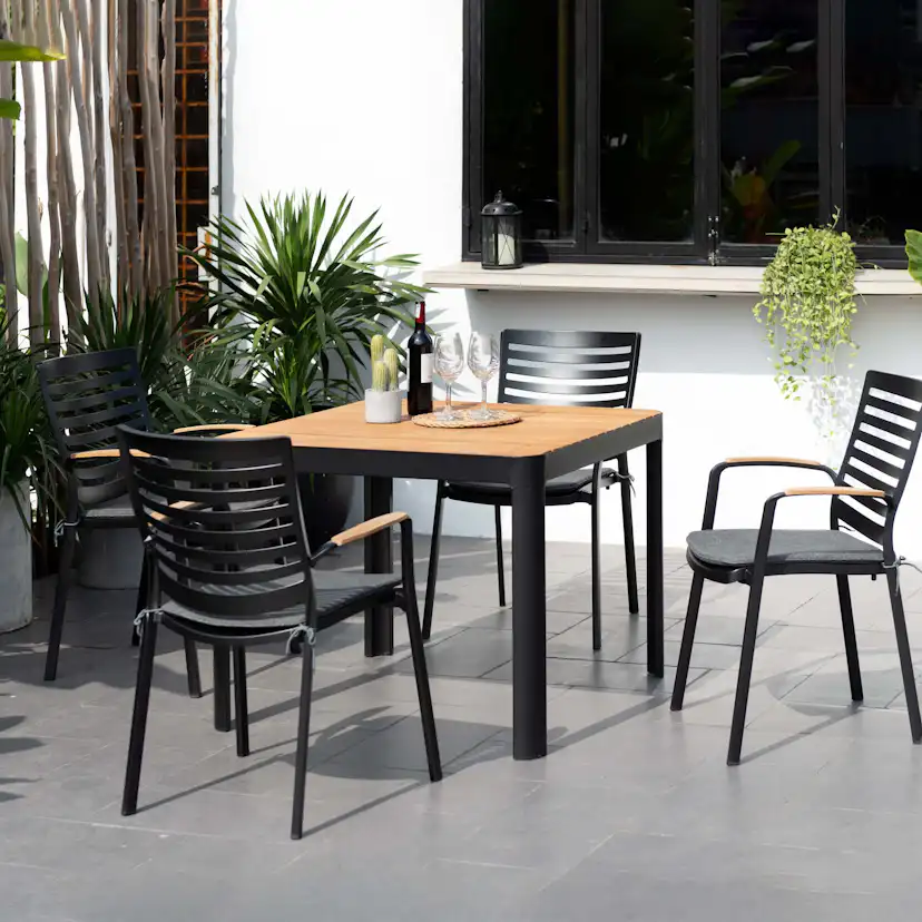 Matgrupp Utomhus LifestyleGarden Portals 95 cm 4 Carver-stolar