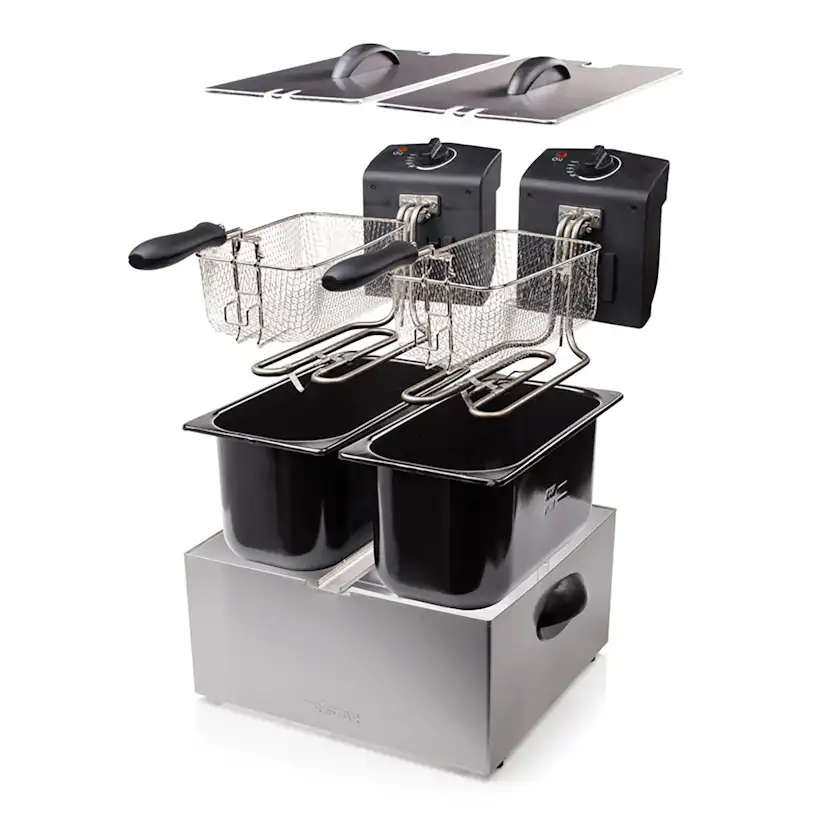 Fritös Tristar Dubbel 2x3L Rostfri