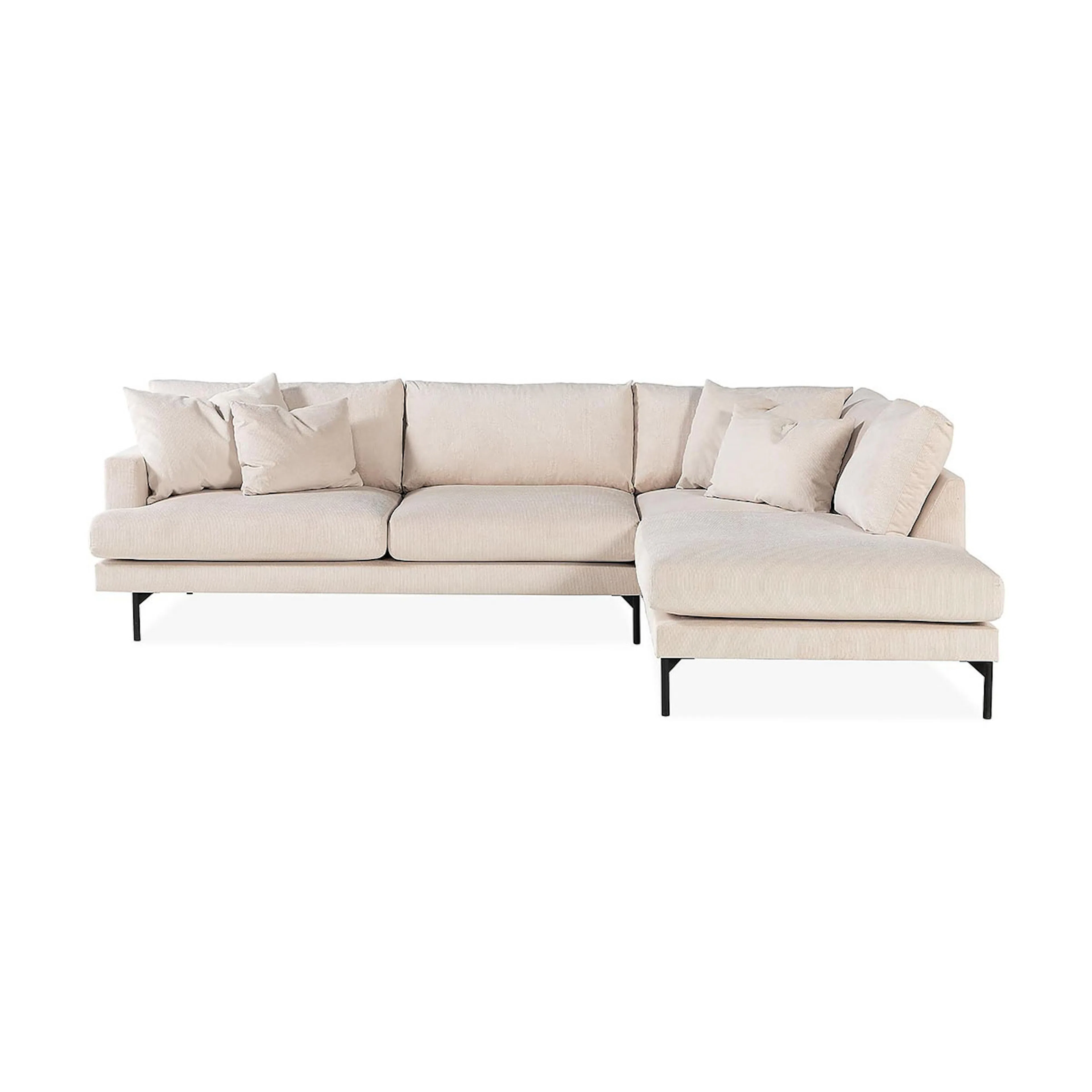 Menard 3-sits Soffa med Schäslong Höger Beige/Svart, Höger