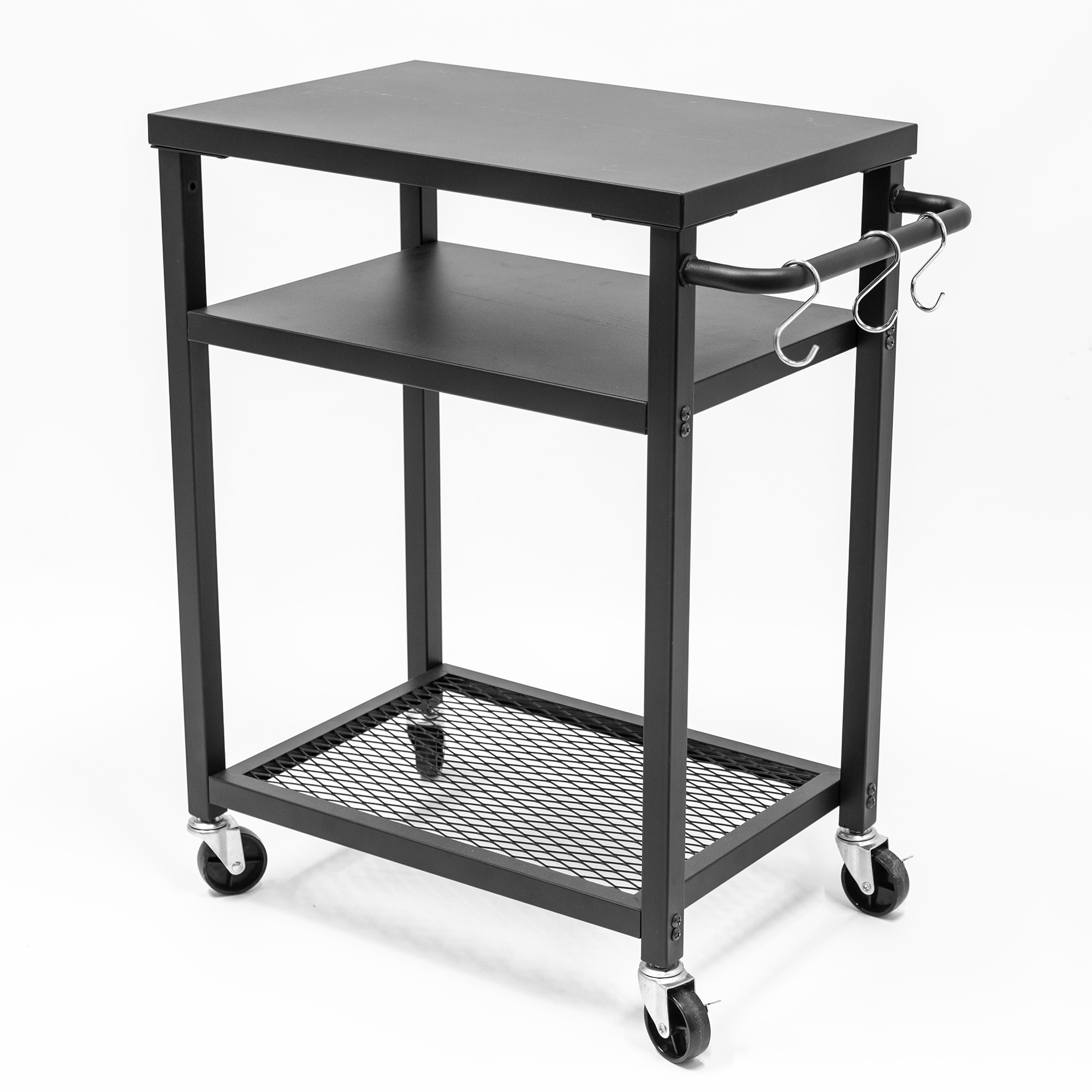 Bord NAPOLI Till Pizzaugn i Stål med Svängbara Hjul & Hylla