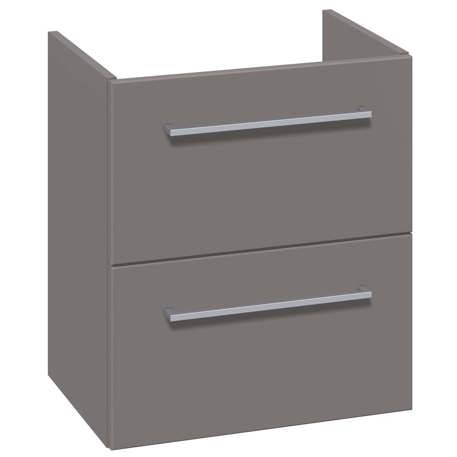 Tvättställskåp 2 lådor utsk. 57,6*50*35 cm BxDxH: 500x350x576 mm, Grå Matt med 2 Lådor