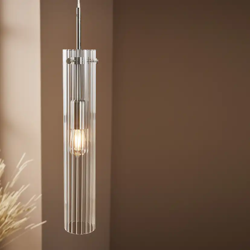 Taklampa Markslöjd Tubo Pendel i Stål & Glas