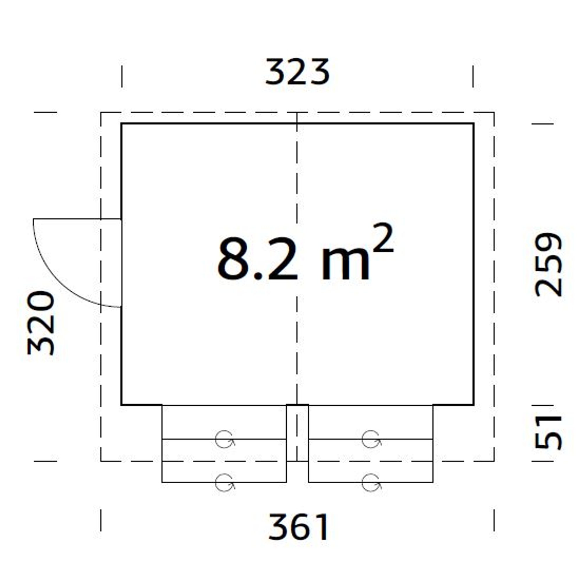 Stella 8,2 m2 Grå dippad