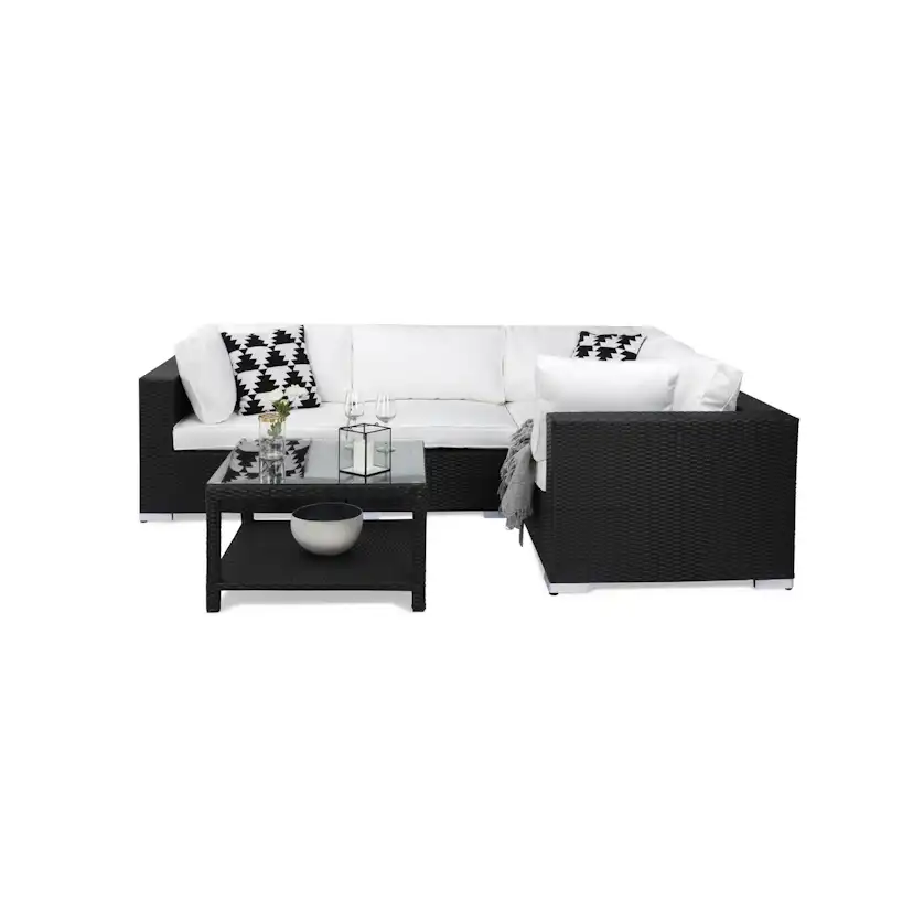Loungegrupp Comfort Garden Bahamas 4-sits Hörn och Utebord 75x75 Utomhus