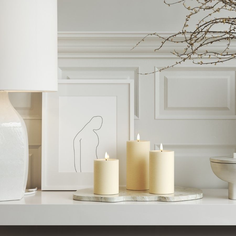 LED-Blockljus UNIQUE Candles 7,5x12,5 cm