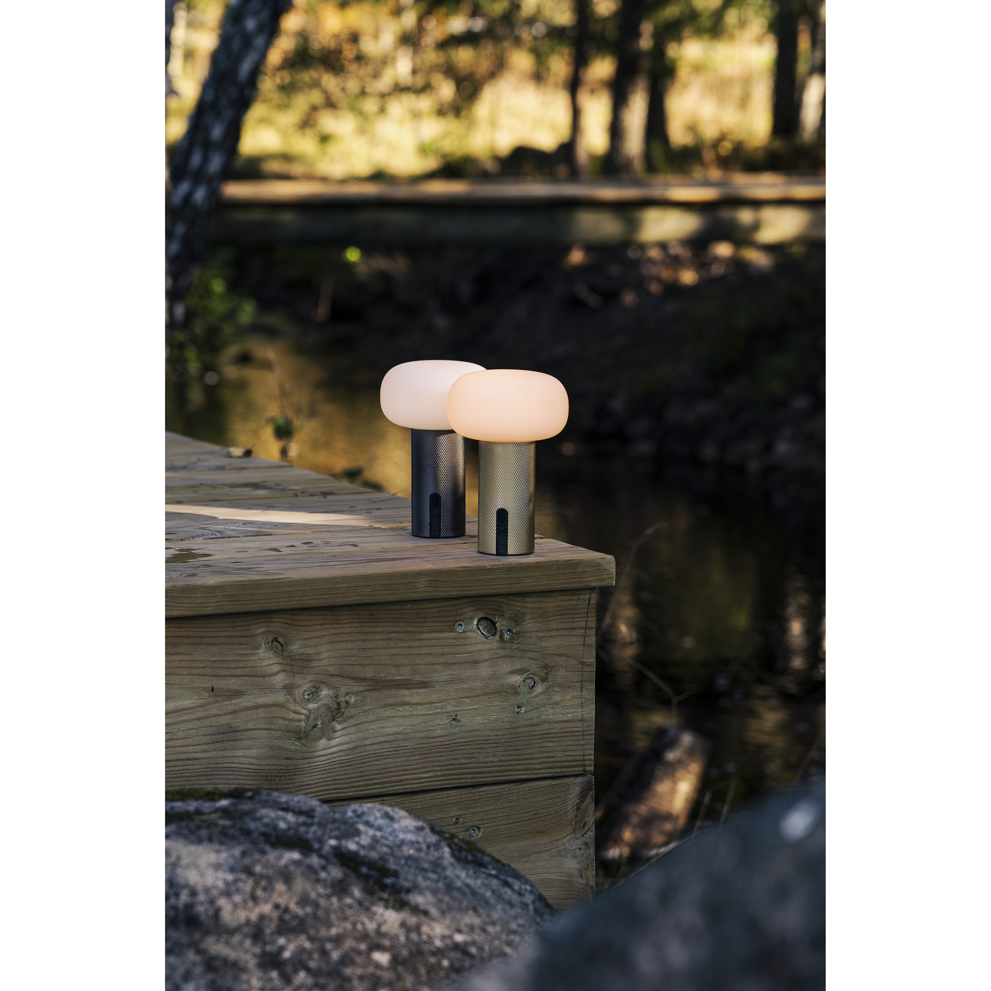 Portabel Lampa Gnosjö Konstsmide Antibes Mini Bordslampa USBxMatt Silver