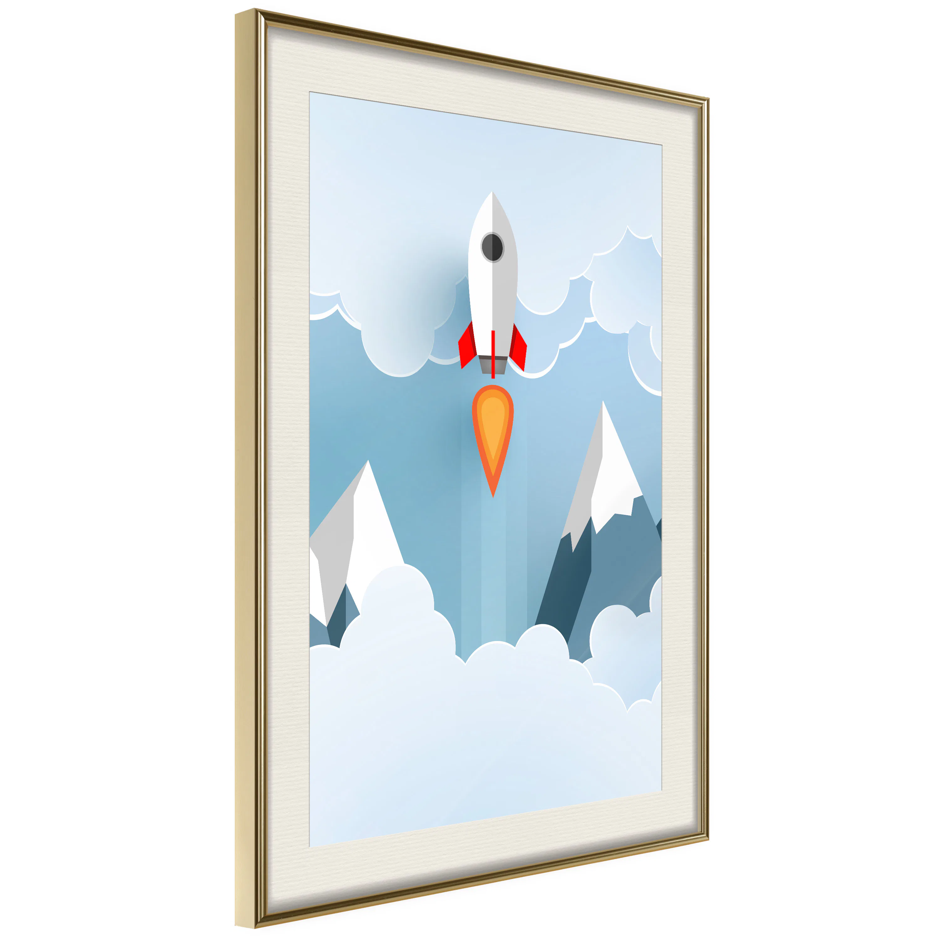 Poster Artgeist Affisch Rocket in the Clouds