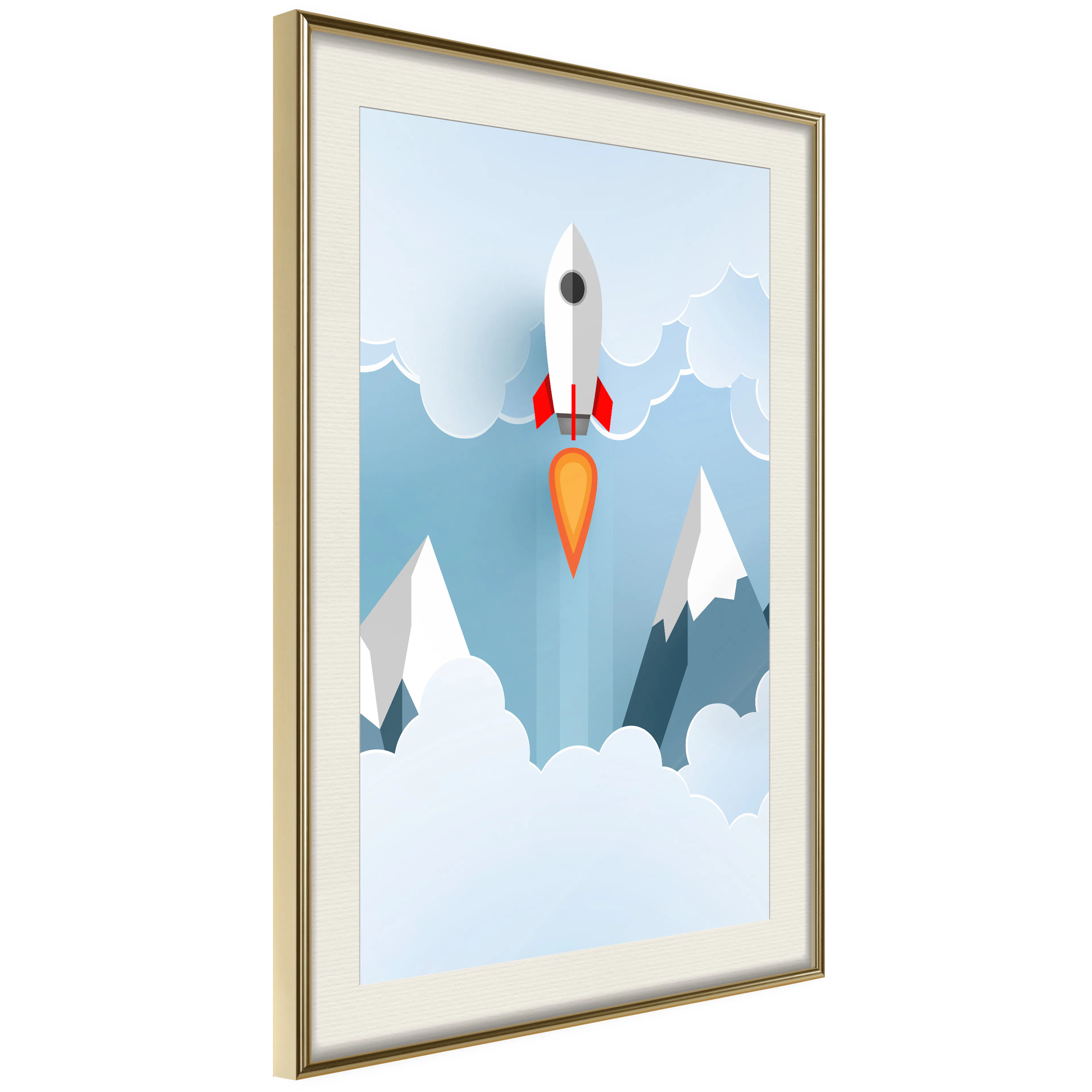 Poster Artgeist Affisch Rocket in the Clouds