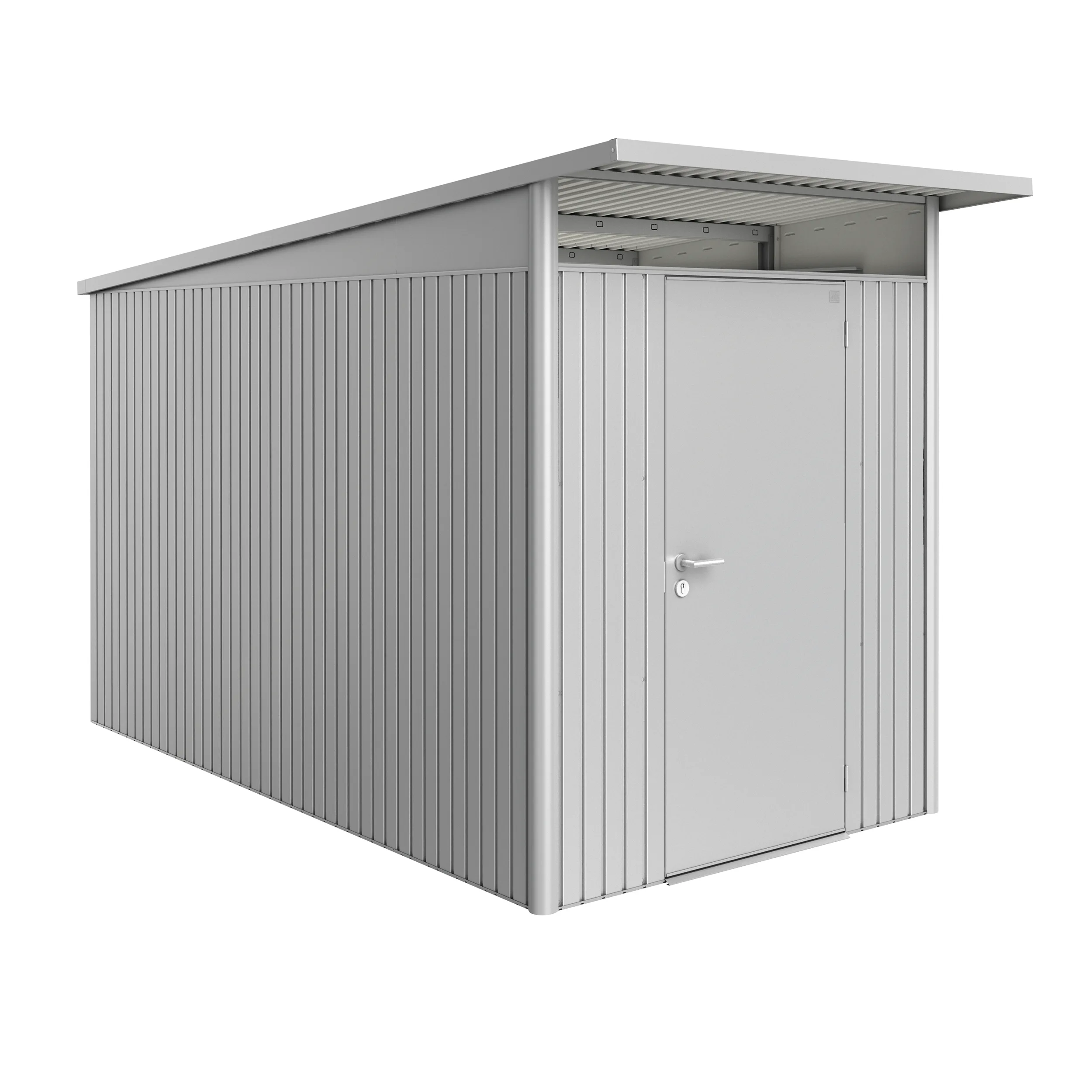Garden shed AvantGarde size A4 metallic silver with standard Metallic Silver