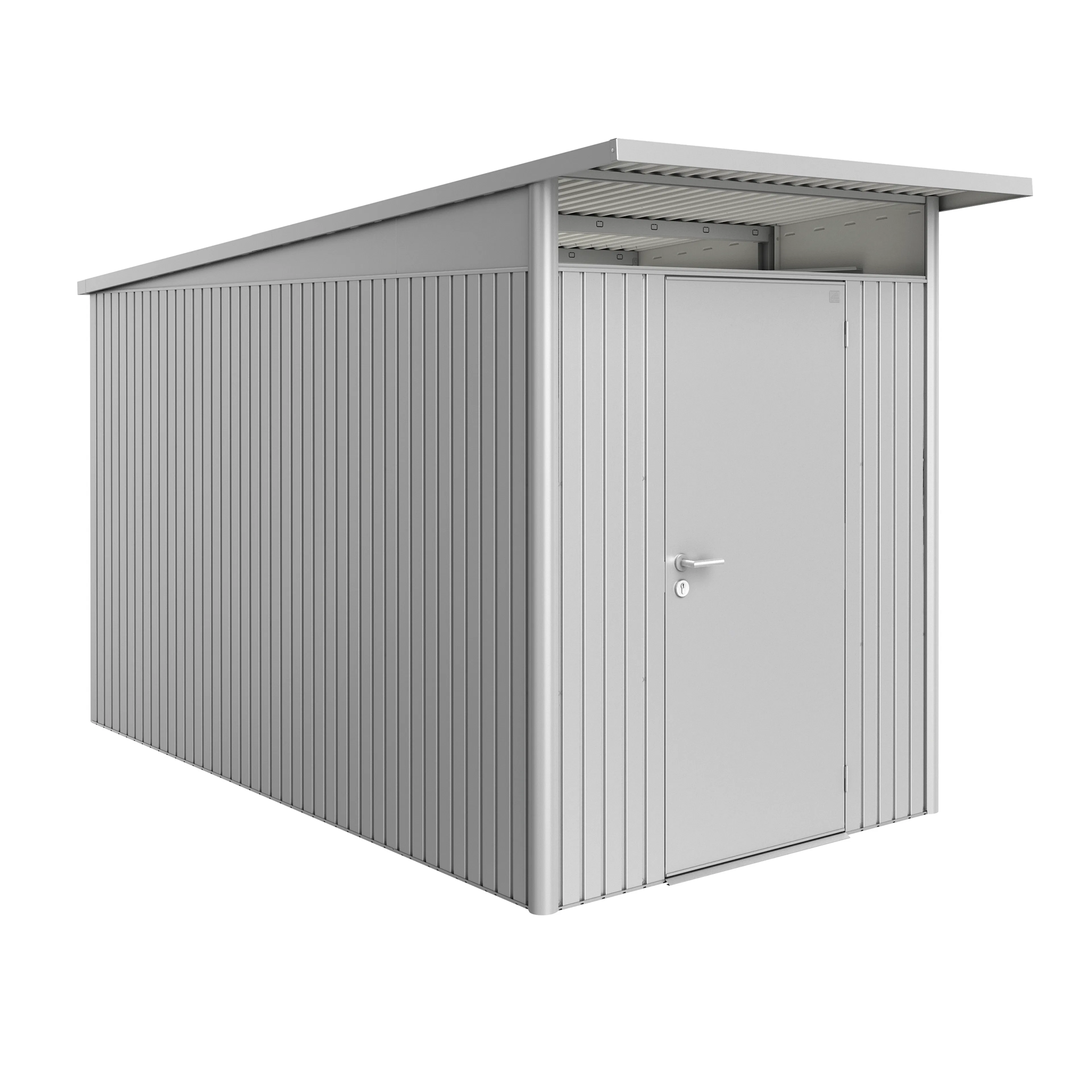 Garden shed AvantGarde size A4 metallic silver with standard Metallic Silver