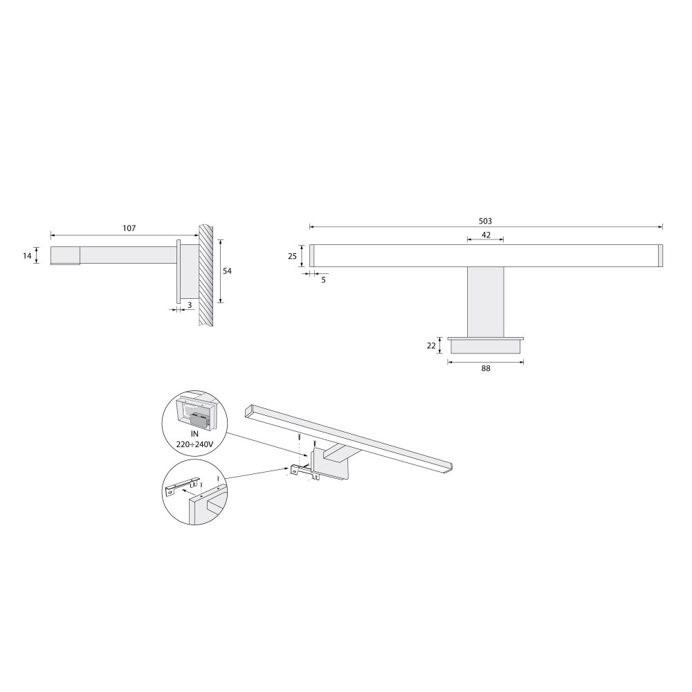 Spegelbelysning Vedum Broby LED