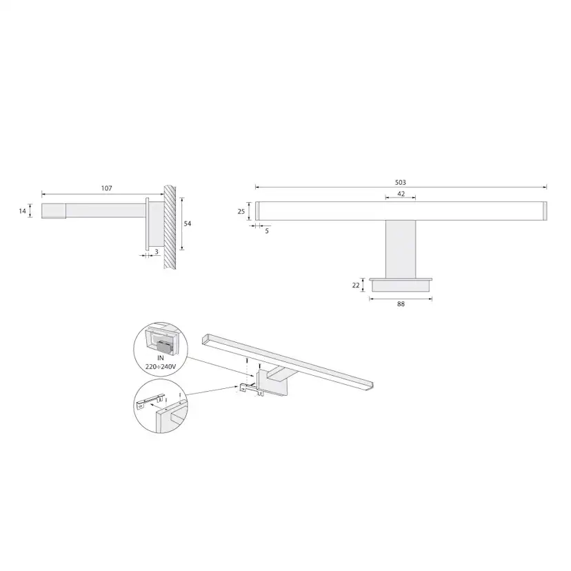 Spegelbelysning Vedum Broby LED