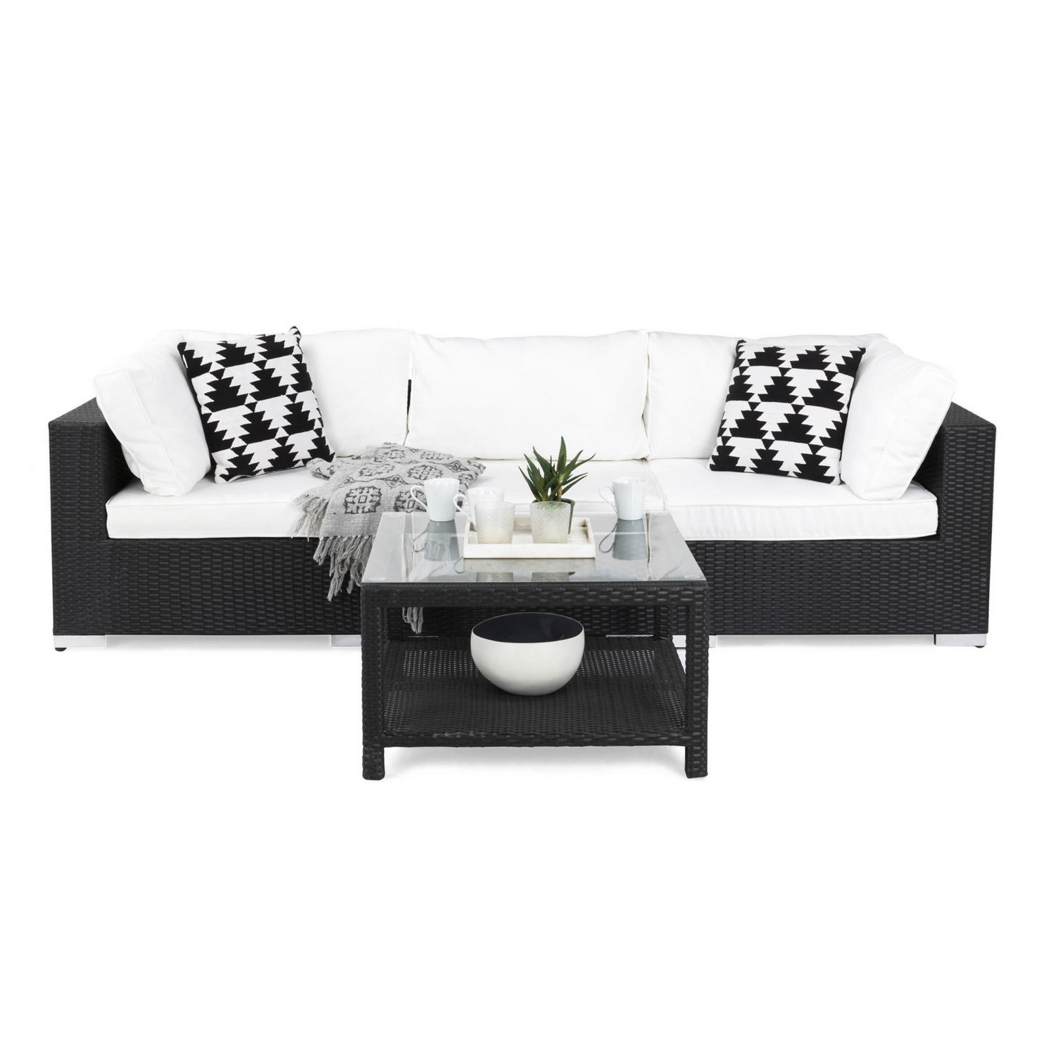 Loungegrupp Comfort Garden Bahamas 3-sits med Utebord 75x75 Utomhus