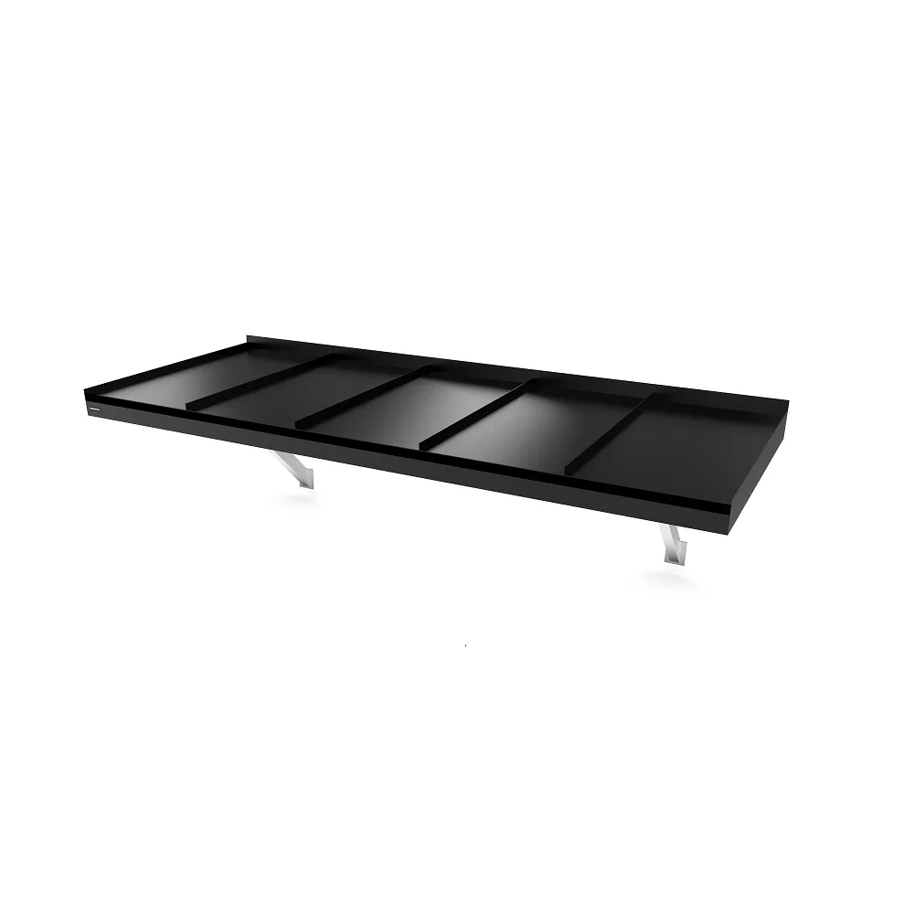Modern Flat Console Seamed B=2500 D=1155 (RAL:9011) 2500 mm Svart, Djup: 1155 mm