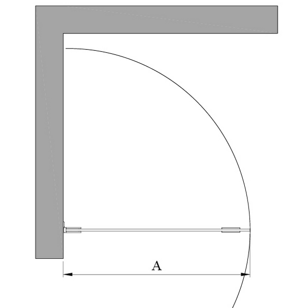 Vetro 512 Vändbar duschdörr 580x2000 mm, Kromade Profiler