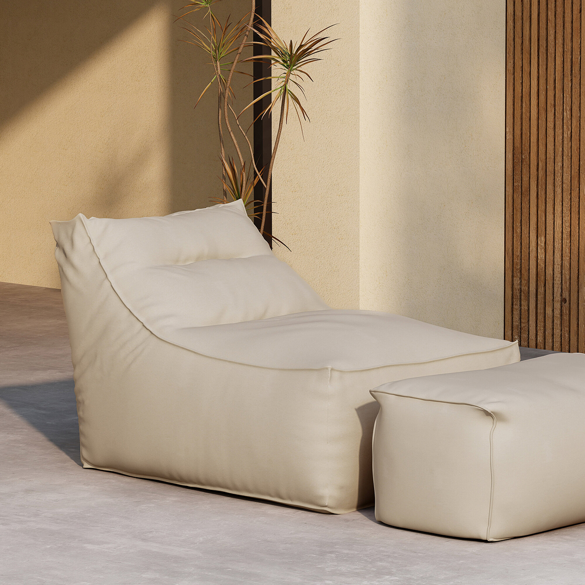 Redang Relaxbag with Ottoman   -  Beige Beige
