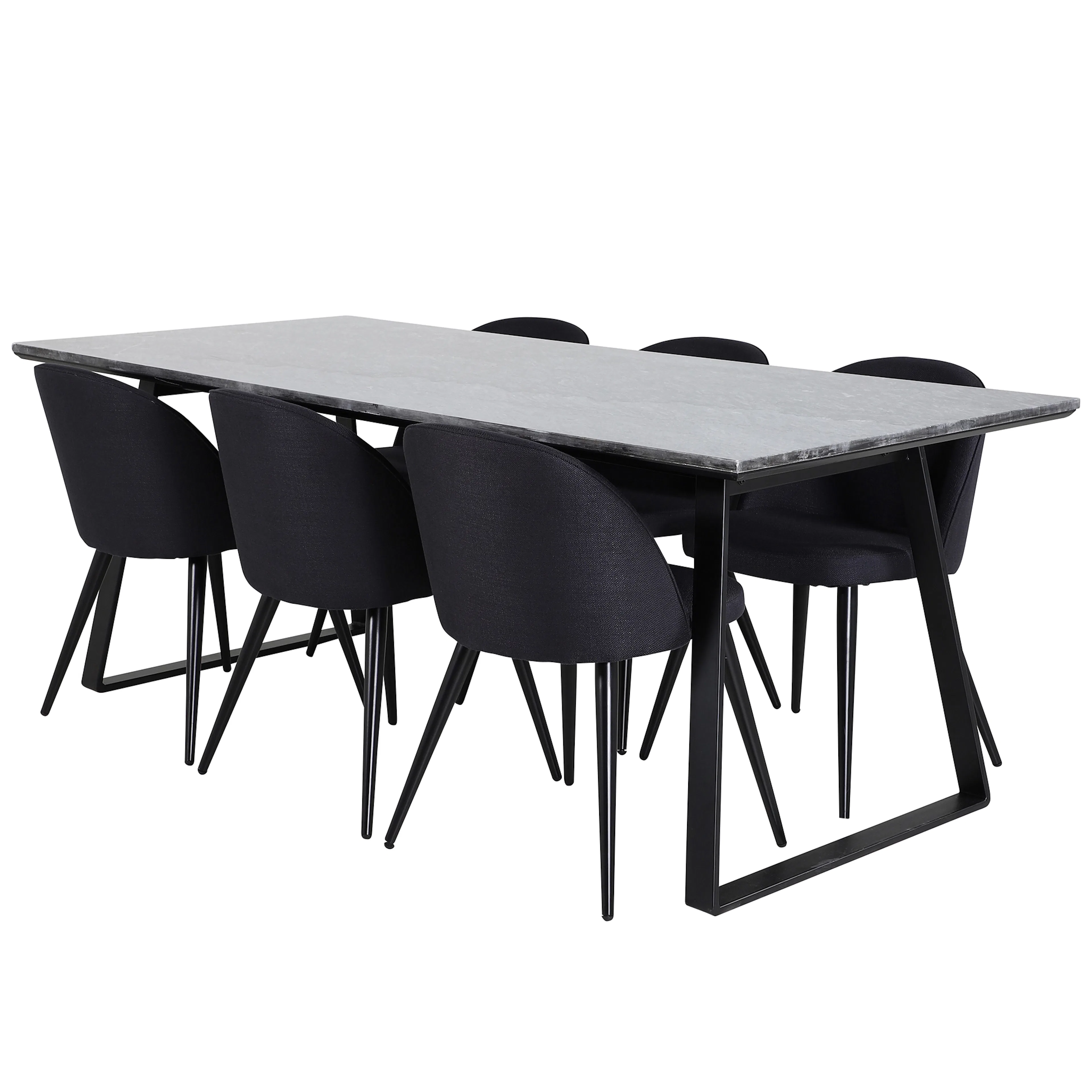 Matgrupp Venture Home Estelle med 6 Valentina Stolar PolyEstelletyg