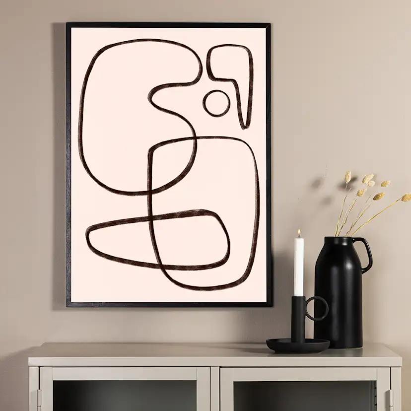 Posters Venture Home Line Art Vit/svart