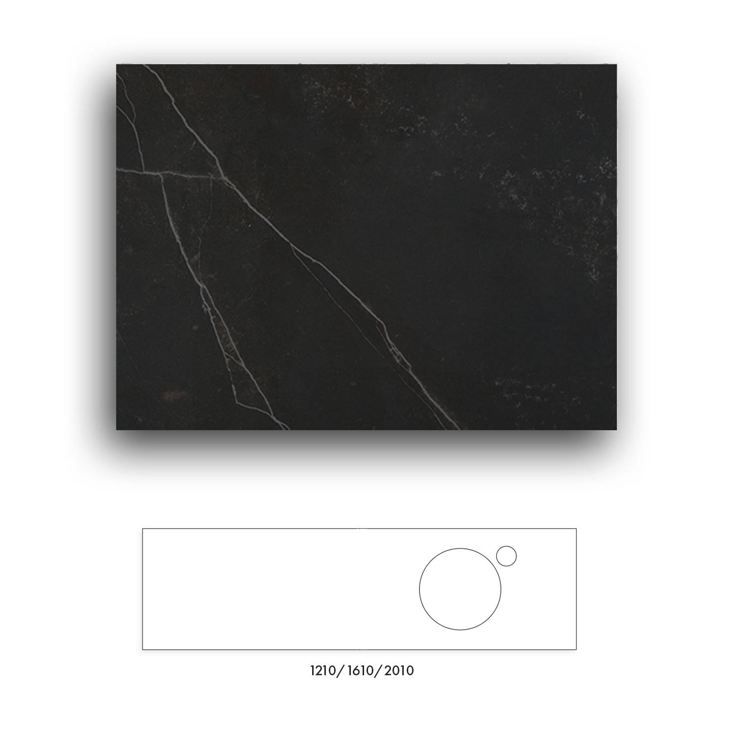 Bänkskiva Macro Design Crown+ Dekton  1610 till Tvättställsskåp Crown