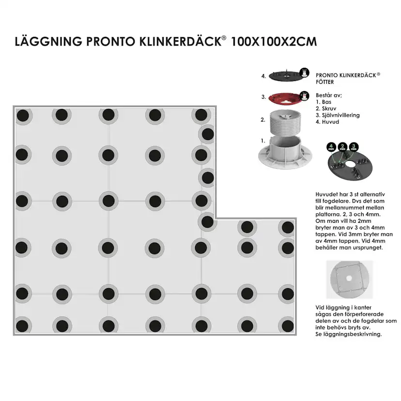 Uteklinker Pronto Klinkerdäck Nordique Evo Noir 100x100 cm