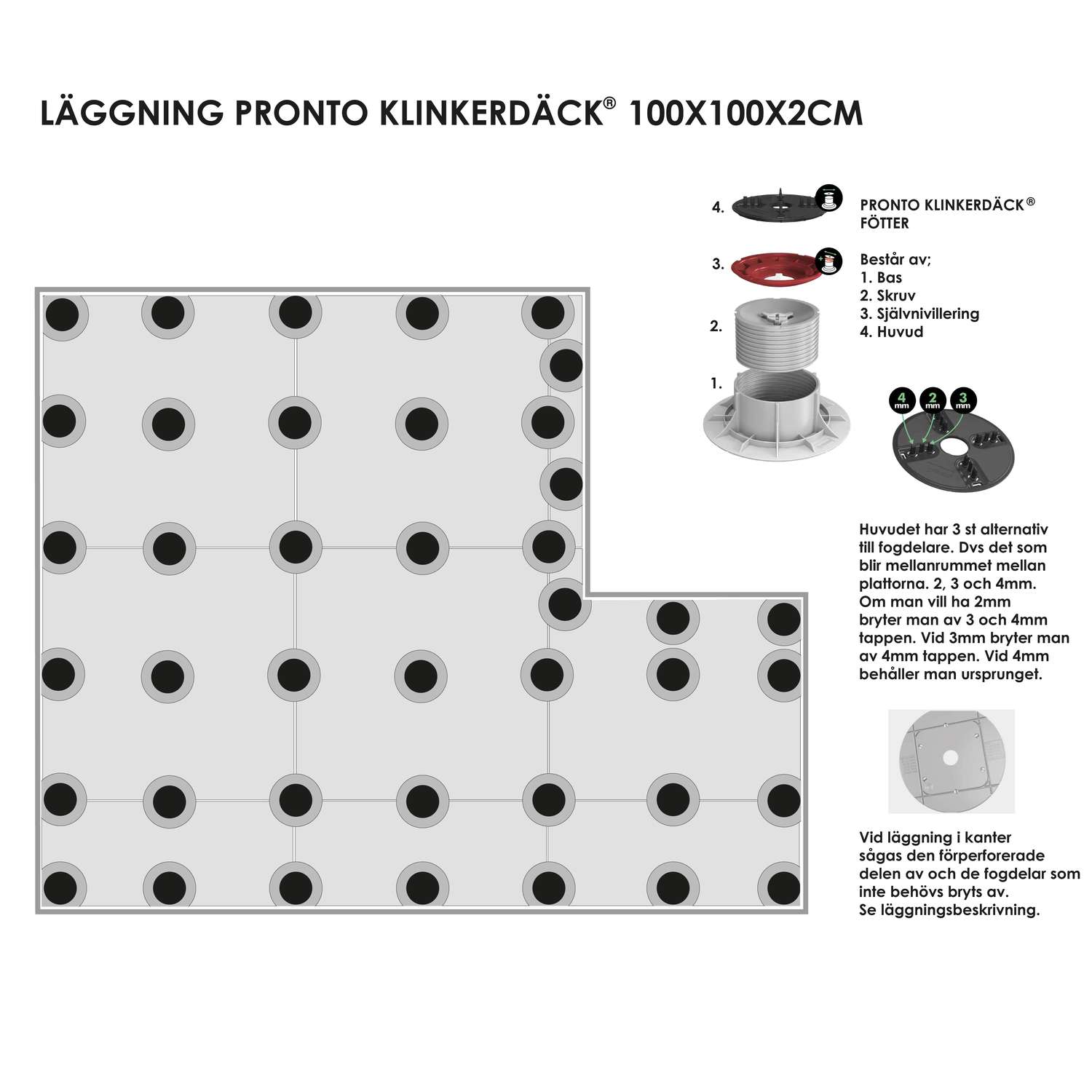 Uteklinker Pronto Klinkerdäck Nordique Evo Noir 100x100 cm