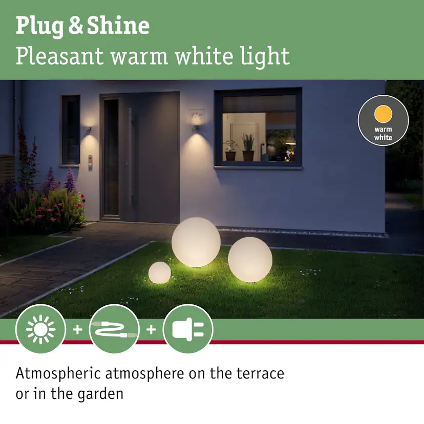Dekorationsljus LED Paulmann Globe Plug & Shine IP67 24V Diameter: 400 mm